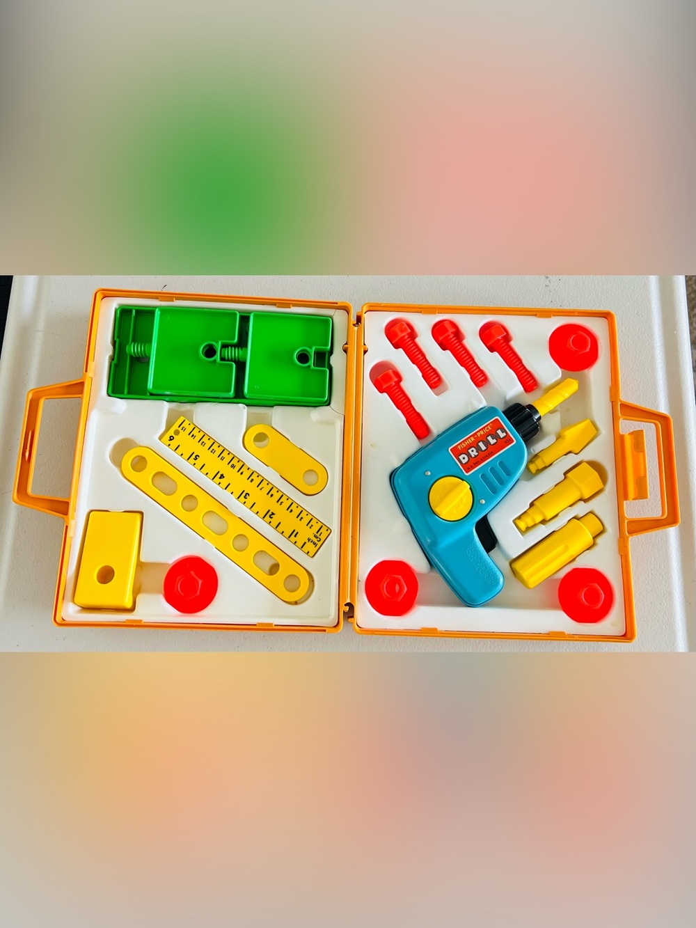 Vintage 1977 Fisher Price Tool Kit 924 Set Drill Works